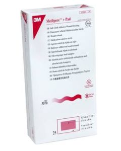 3M 3570 - 3M Medipore +Pad Soft Cloth Adhesive Wound Dressing 3570, Dressing size 3-1/2 inch x 8 inch (9cm x 20cm), Pad size 1-3/4 inch x 6 inch, BX 25