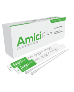 Amici 5912 - AMICI Plus 16" Male Nelaton Intermittent Catheters, 12 Fr., Smooth Low-Profile Eyelets, Latex Free, DEHP & BpA Free PVC, BX 100