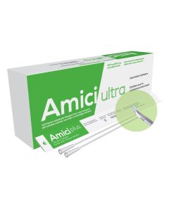Amici 7712 - AMICI Ultra 16" 12 Fr. Tiemann Intermittent Catheters, Fire-Polished eyelets, Latex Free, DEHP & BpA Free PVC, BX 100