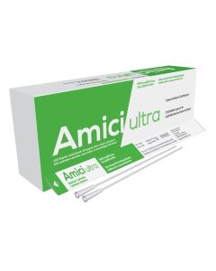 Amici 7912 - AMICI Ultra 16" Male Nelaton Intermittent Catheters, 12 Fr., Fire-Polished eyelets, Latex Free, DEHP & BpA Free PVC, BX 100