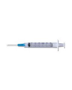 BD 309581 - 3cc Syringe with Needle, 25 Gauge, 1" Needle Length, BX 100