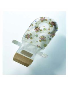 Coloplast 14692 - Easiflex Pediatric Pouch w/ EasiClose, Opaque w/ Teddy Bear Print, Purple 150mL, BX 10