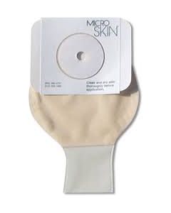 Cymed 48300 - MICROSKIN Cymed PLATINUM 1-pc Mid-Sz. Pouch, CTF to1 1/2",Drain,TRANSPARENTwith Microderm+Washer, BOX 10