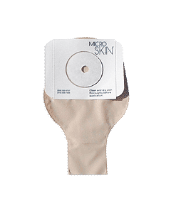 Cymed 48400 - MICROSKIN Cymed PLATINUM 1-pc Mid-Size Pouch, CTF to1 1/2",Drain,Opaque,with Microderm + Washer, BX 10