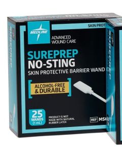 Medline MSC1510 - Sureprep No-Sting Skin Protectant Barrier Film, 1ml Wand, BX 25