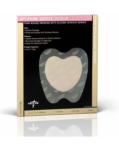 Medline MSC20109EP - OptiFoam Gentle Foam Dressing w/ Silicone Adh Face and Border Sacrum 25cm x 23cm, BX/5