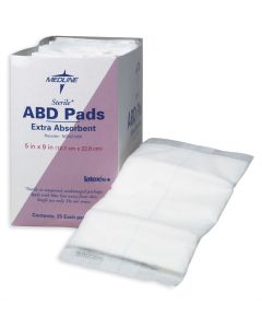 Medline NON21450 - MEDLINE Sterile Abdominal Pad, 5" x 9", BX 25, CS 16 Boxes, CS 400