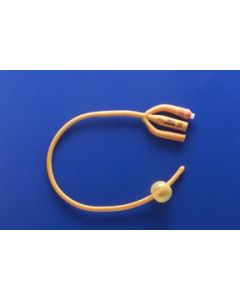 Rusch 183405180 - RUSCH, 3 Way, Silicone-Coated, 5-15 cc, 18Fr, Gold Foley Catheter., BX 10