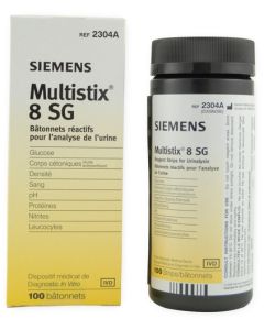 Siemens 2304A - Multistix 8 SG Urine Test strips for Leukosites,Protein,Glucose,Blood,Ketones, BTL 100
