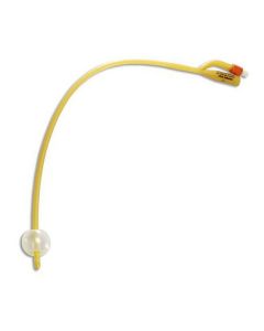 DOVER Silicone Elastomer-Coated Latex Foley Catheter, 20Fr, 16", 30cc Balloon, 2-Way