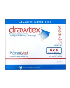 Urgo Medical 00302 - Drawtex Hydroconductive Wound Dressing w/ Levafiver, 10cm x 10cm, BX 10