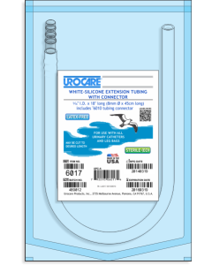 Urocare 6017 - White-Rubber Extension Tube, 18" Long with Connector (STERILE), EACH