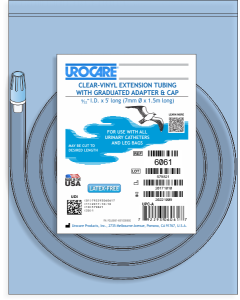Urocare 6061 - Clear-Vinyl Drainage Tube, 60" Long, 9/32 ID, with Adaptor & Cap (NON-STERILE), EA