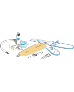 URO-KIT Latex Urinary leg bag Kit 32oz Large (incl. Fabric strap, urolux, straight thru adapter, thumb clamp, extension tube,