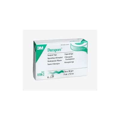 3M 1538-2 - 3M Durapore 2 inch x 10 yard (5cm x 9,14m) Silk-like, hypoallergenic tape, standard roll, BX 6