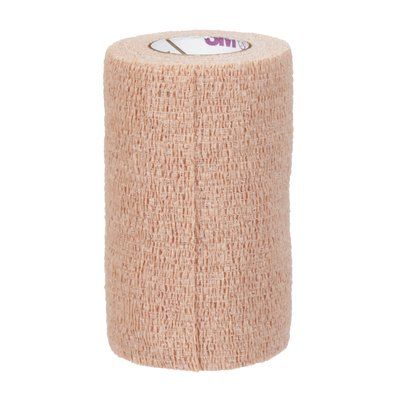 3M 2084 - Coban Self-Adherent Wrap with Hand Tear, Non Sterile, Latex Free, 4 inch width x 5 yards (fully stretched), CS 18