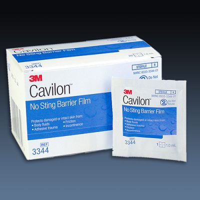 3M 3344 - Cavilon No-Sting Barrier Film Wipes, 1ml Wipe, Alcohol-Free, BX 30