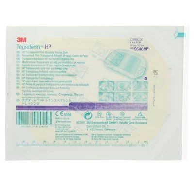 3M 9536HP - Tegaderm HP Transparent Film Dressing, Holding Power, Frame Style, 10x12cm, BX 50