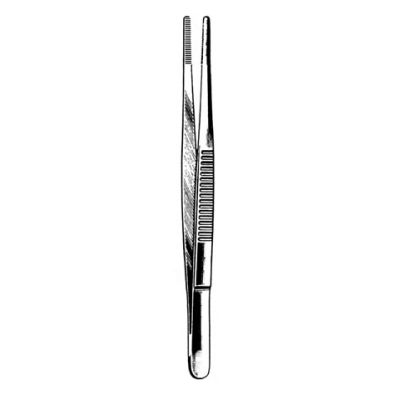 AMG 570-516 - DRESSING FORCEPS,Tweezer Style,Stainless Steel,Straight Serrated Tip,8" Length, EA