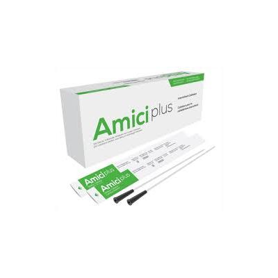Amici 5910 - AMICI Plus 16" Male Nelaton Intermittent Catheters, 10 Fr., Smooth Low-Profile Eyelets, Latex Free, DEHP & BpA Free PVC, BX 100