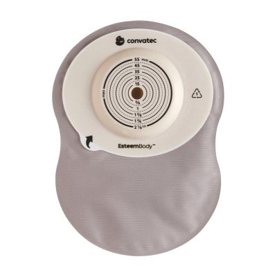 ConvaTec 423670 - Esteem Body Soft Convex One-Piece Closed Pouch, Standard Wear Modified Stomahesive, Opaque with Window, Cut-To-Fit 10-35mm, Convex Depth 3.5mm, BX 30