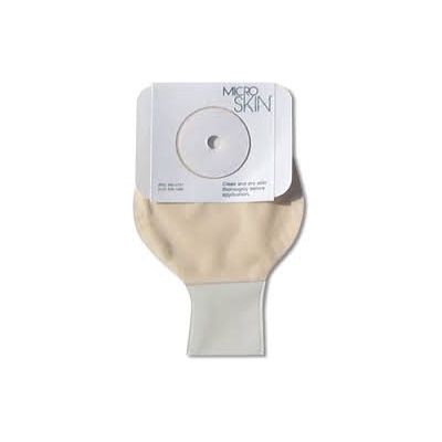 Cymed 48300 - MICROSKIN Cymed PLATINUM 1-pc Mid-Sz. Pouch, CTF to1 1/2",Drain,TRANSPARENTwith Microderm+Washer, BOX 10