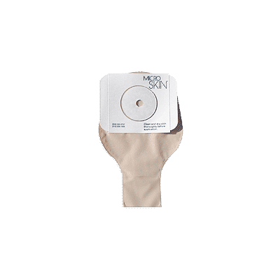 Cymed 48400 - MICROSKIN Cymed PLATINUM 1-pc Mid-Size Pouch, CTF to1 1/2",Drain,Opaque,with Microderm + Washer, BX 10
