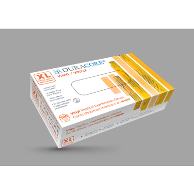 Duracore DC3040 - Duracore Vinyl Examination Gloves, Non-Powdered, Non-Sterile, X-Large - NO RETURNS, BX 100