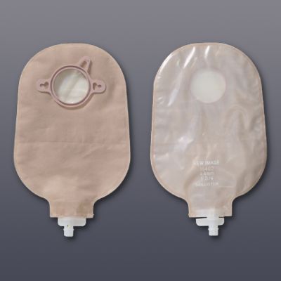 Hollister 18404 - New Image 9" Clear Urostomy Pouch to fit 2 3/4" (Blue) Flange, BX 10