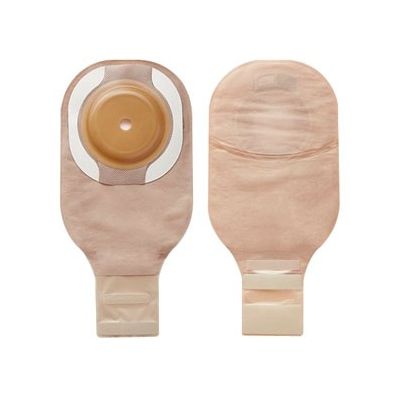 Hollister 8662 - Premier One-Piece 12" Lock 'n Roll Flextend Beige Soft Convex Drainable Pouch with Filter, Pre-Cut 25mm (1"), BX 5
