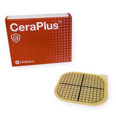 Hollister 8900 - CeraPlus Skin Barrier, 4in x 4in (10cm x 10cm), Extended Wear, Cut-To-Fit, No Starter Hole, BX 5