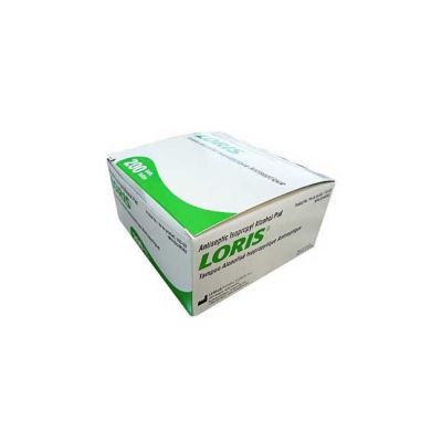 Loris 103-03 - Loris Alcohol wipes, 70& Medium, 65mm x 35mm, Individually Wrapped, BX 200