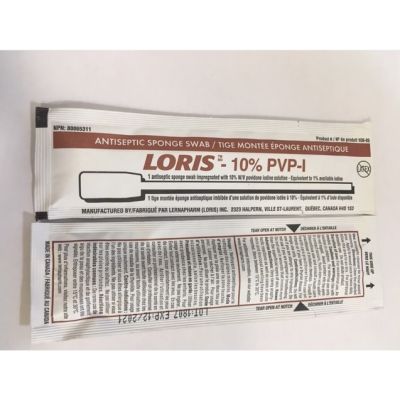 Loris 109-05 - Loris Povidone-Iodine swabstick (10% PVP) Antiseptic, BX 50
