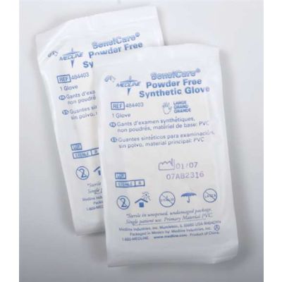 Medline 484403 - Medline Sensicare Powder Free Glove Stretch Vinyl Singles, Sterile, Large., BX/100
