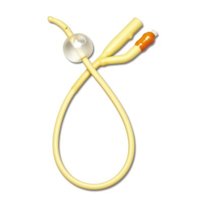 Medline DYND11218 - Medline Coude Tip, 2-Way, 10cc, 18fr Silicone-Elastomer Coated Latex Foley Catheter, BX 12