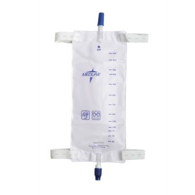 Medline DYND12578 - Medline LegBag,1100 ml, Latex Free, FabricButton Straps, Anti-Reflux,Twist Drain, EACH