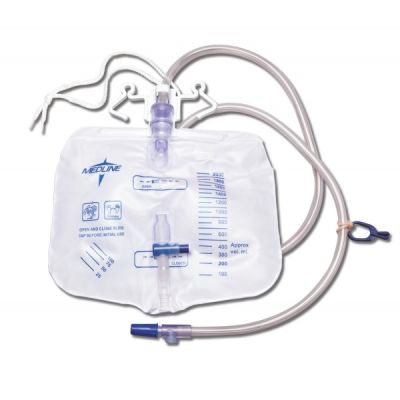 Medline DYND15207 - Medline 2000ml DrainBag, anti-Reflux, Sample Port,50"Tube, sheet Clip, reinforced double hanger, Slide Valve.CS, CS 20