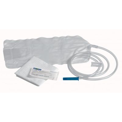 Medline DYND70102 - Enema Bag Set 1500cc with Spill Proof Valve, Slide Clamp, Poly Bag, 54" soft vinyl tube, castile soap packet, 3 gram packet of lube jelly, Underpad, CS48