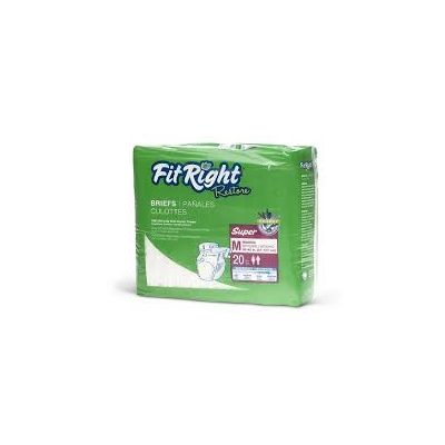 Medline FITRESTOREMD - Medline FitRight Restore Brief, Medium  (32"-42")  Clothlike feel w/ Remedy Skin Repair cream Super Absorbency (4PKS/20), CS 80