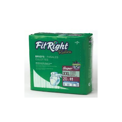 Medline FITRESTOREXXL - Medline FitRight Restore Brief, 2X-Large (60"-69")  Clothlike feel w/ Remedy Skin Repair cream Super Absorbency (4PKS/20), CS 80
