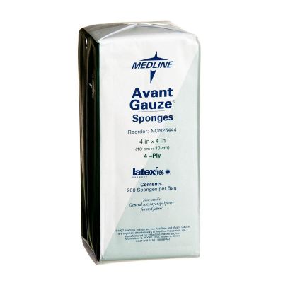 Medline NON25444 - Avant Non-Woven Gauze Sponge, Non-Sterile, 4" x 4" (10cm x 10cm), PK 200