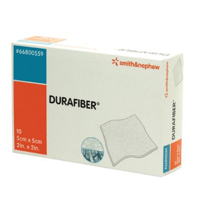 Smith&Nephew 66800559 - Durafiber Gel Fiber Dressing, 5cm x 5cm, BX 10
