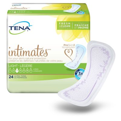 Tena 54344 - TENA Intimates Ultra Thin Light Pads, 10" long  (24ea/pkg  6pkg/case), CS 144