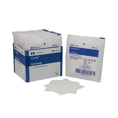 Tyco Covidien 6242P - SORB-IT Drain Sponge, 4" X 4", Sterile, 25 2's, Tray 50, TRAY 50
