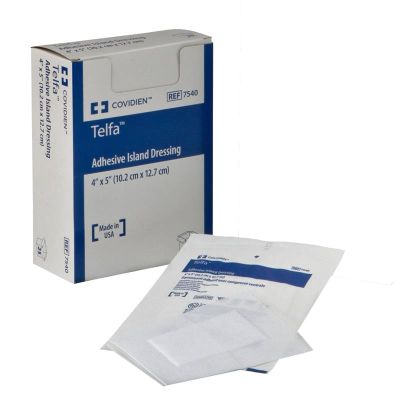 Tyco Covidien 7540 - TELFA Island Dressing, 4" X 5", BX 25
