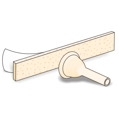 Urocare 521125 - Uro-Cath Molded Latex Male External Cath,  25mm With Urofoam-1, Single Sided Adh, BX/50