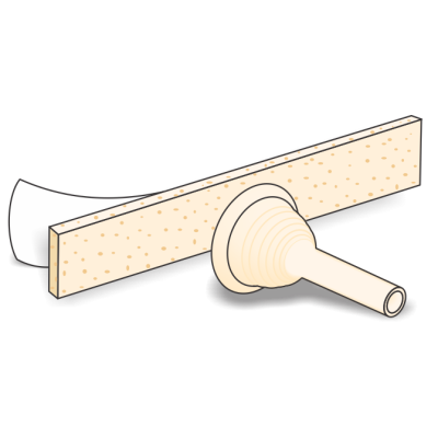 Urocare 521130 - Uro-Cath Molded Latex  Male External Cath 30mm With Urofoam-1, Single Sided Adh, BX 50