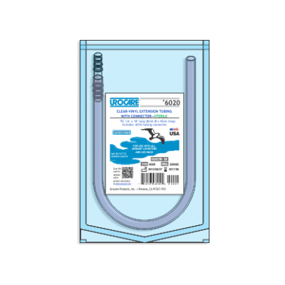 Urocare 6020 - Clear Vinyl Extension Tube, 18" Long with Connector (STERILE), EACH