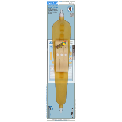 Urocare Latex Leg Bag w Odor Guard, Long-Slim, 26 oz., 20" Long, 4" Wide, 3/4" Wide Leg Straps.