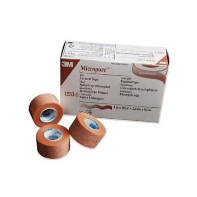 3M 1533-2 - 3M MICROPORE Breathable Gentle Paper Tan Tape 2"  BX/6 (3M1533-2), BX 6
